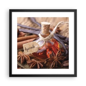 Poster în ramă neagră - Unitatea trupului și a spiritului - 40x40 cm