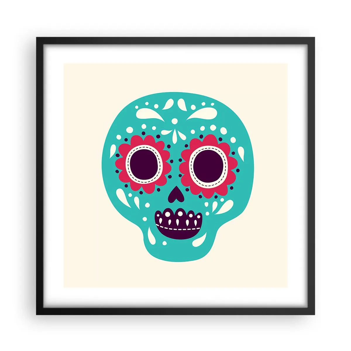 Poster în ramă neagră - Viața - distracție până la moarte - 50x50 cm