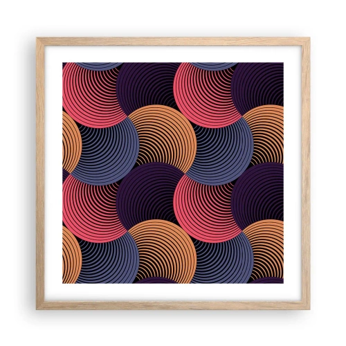 Poster în ramă de stejar deschis - Într-un ritm de cerc - 50x50 cm