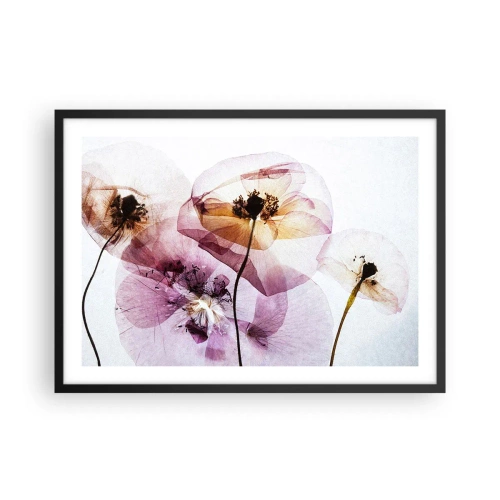 Poster în ramă neagră - Corp de flori transparente - 70x50 cm
