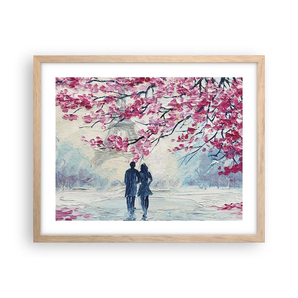 Poster în ramă de stejar deschis - Plimbare romantică - 50x40 cm
