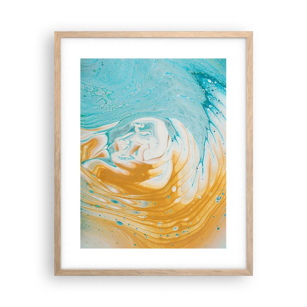 Poster în ramă de stejar deschis - Vârtej de pastel - 40x50 cm