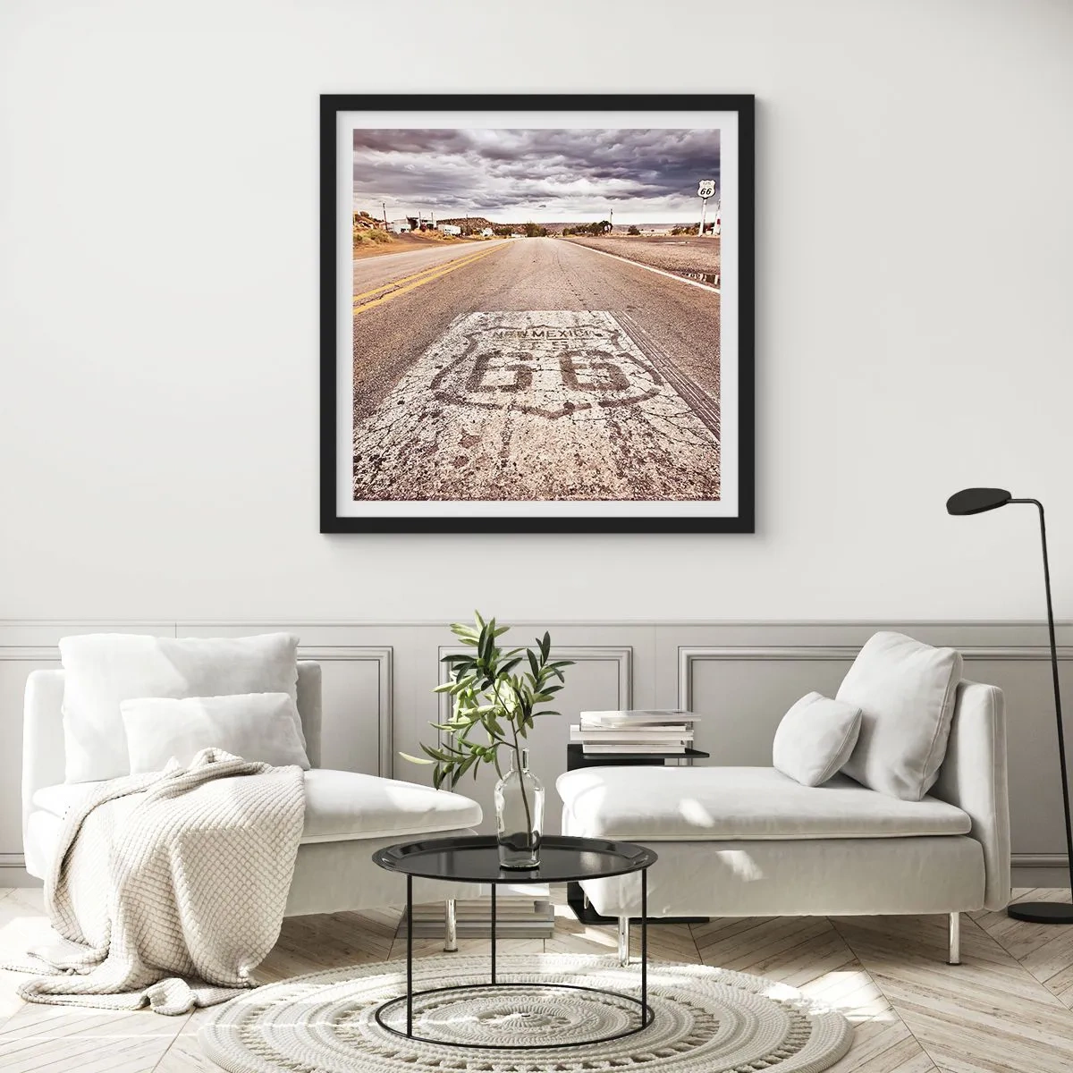 Poster în ramă neagră - Mother Road - o legendă americană - 30x30 cm