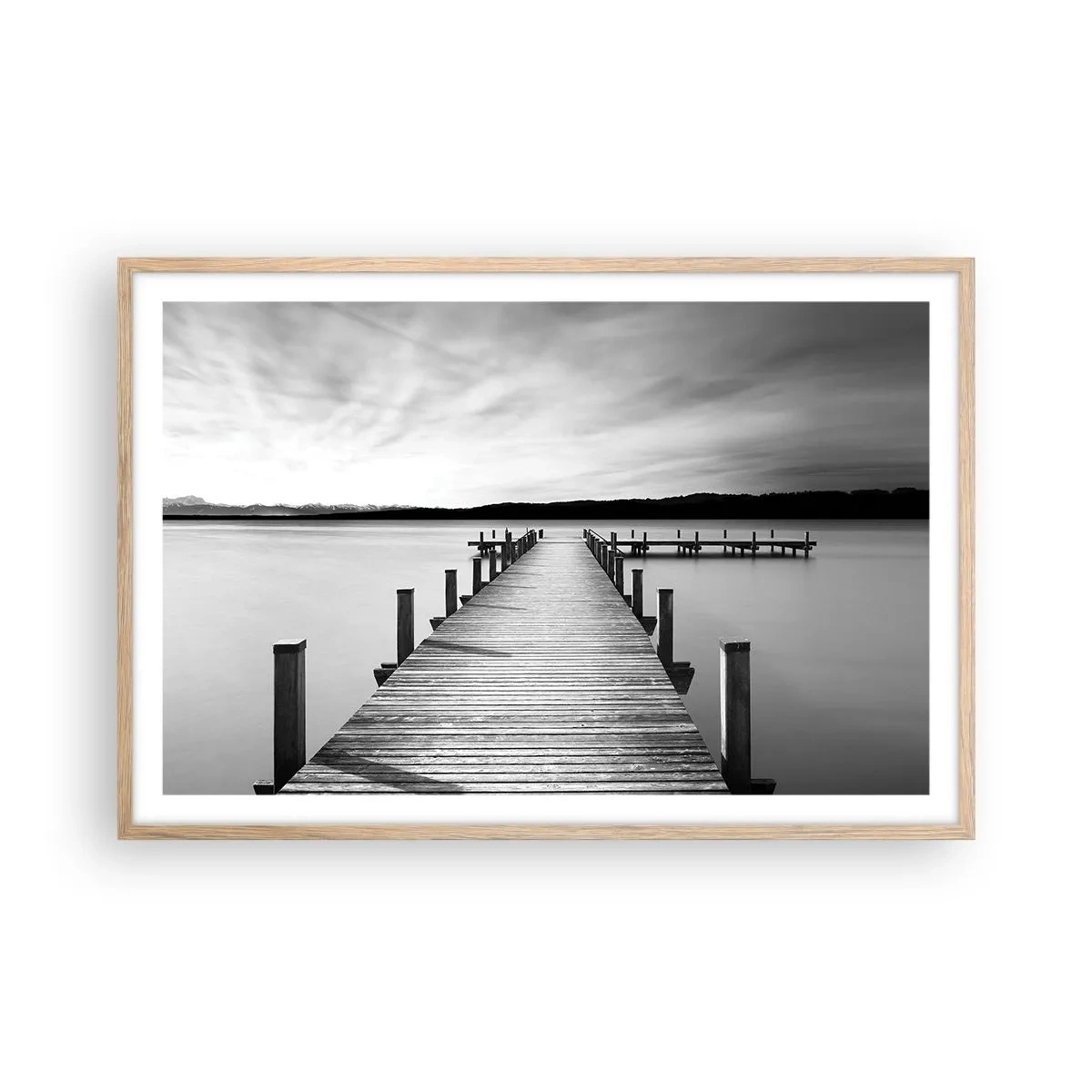 Poster în ramă de stejar deschis - La adăpostul apei - pace - 91x61 cm