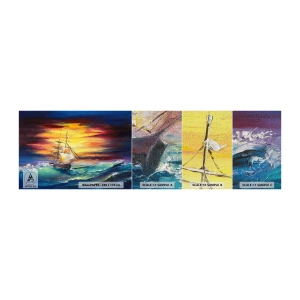 Mostră tapet Premium Canvas - Înfruntând valurile - Barca de navigat, Mare, Furtună - 100x30 cm