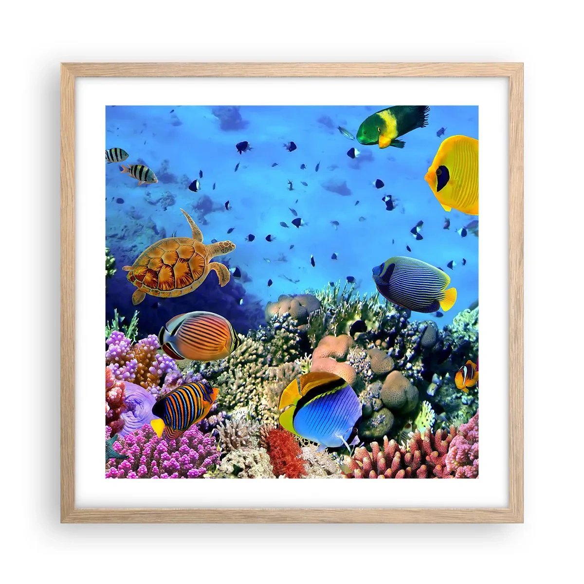 Poster în ramă de stejar deschis - Și ce știm noi despre viață... - 50x50 cm