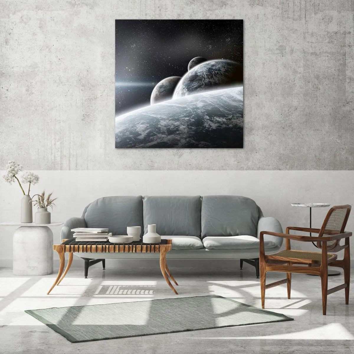 Tablou pe sticlă - Muzica cosmică a sferelor - 50x50 cm