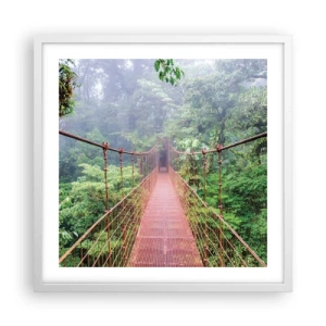 Poster în ramă albă - Suspendat deasupra coroanelor arborilor - 50x50 cm