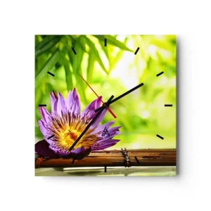 Ceas de perete - Ceas pe sticlă - În soarele asiatic - 30x30 cm