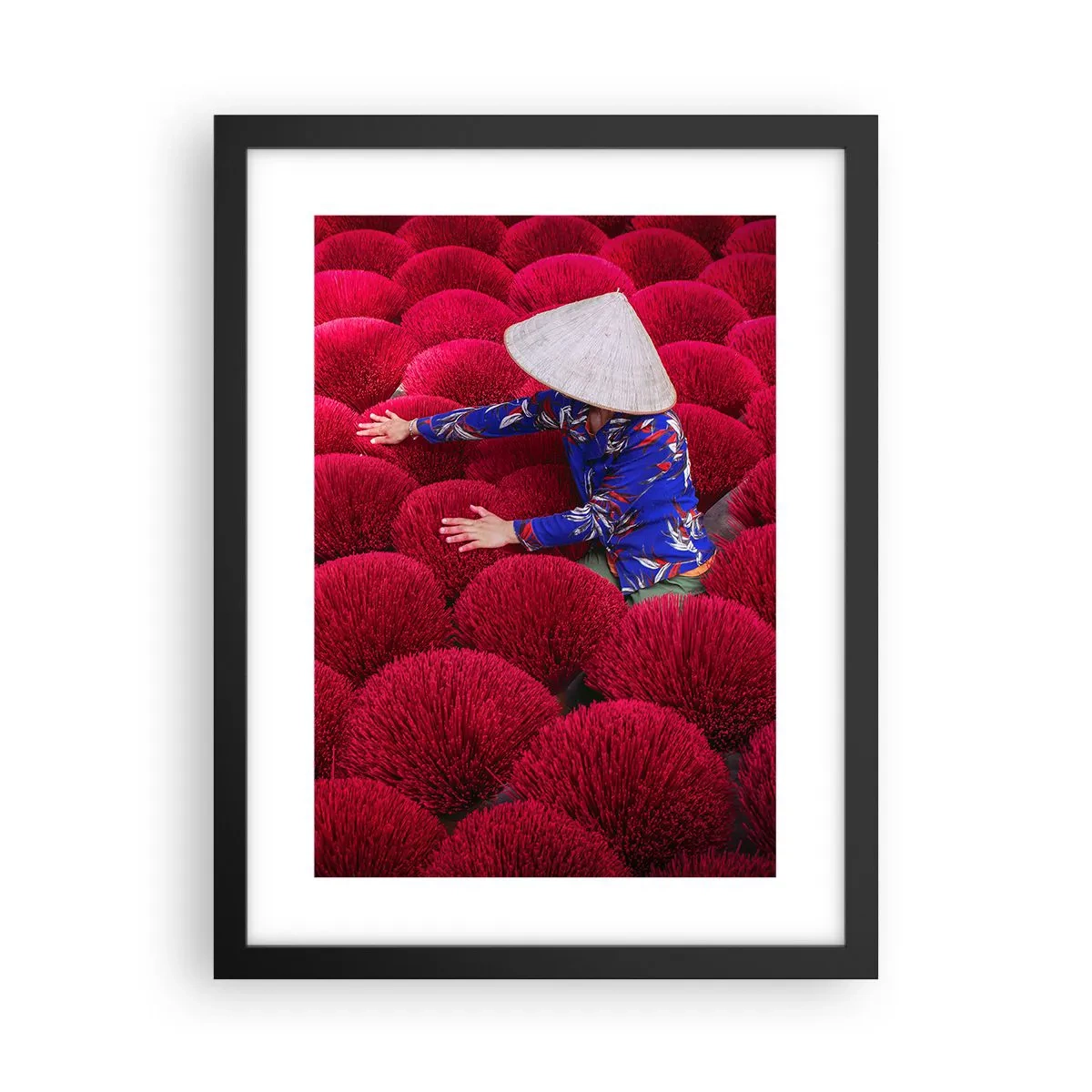 Poster în ramă neagră - Într-un câmp de orez - 30x40 cm