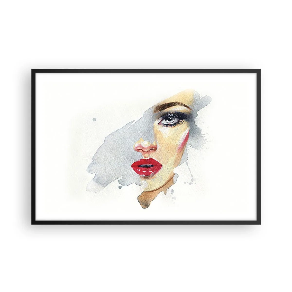 Poster în ramă neagră - Reflecție într-o picătură de apă - 91x61 cm