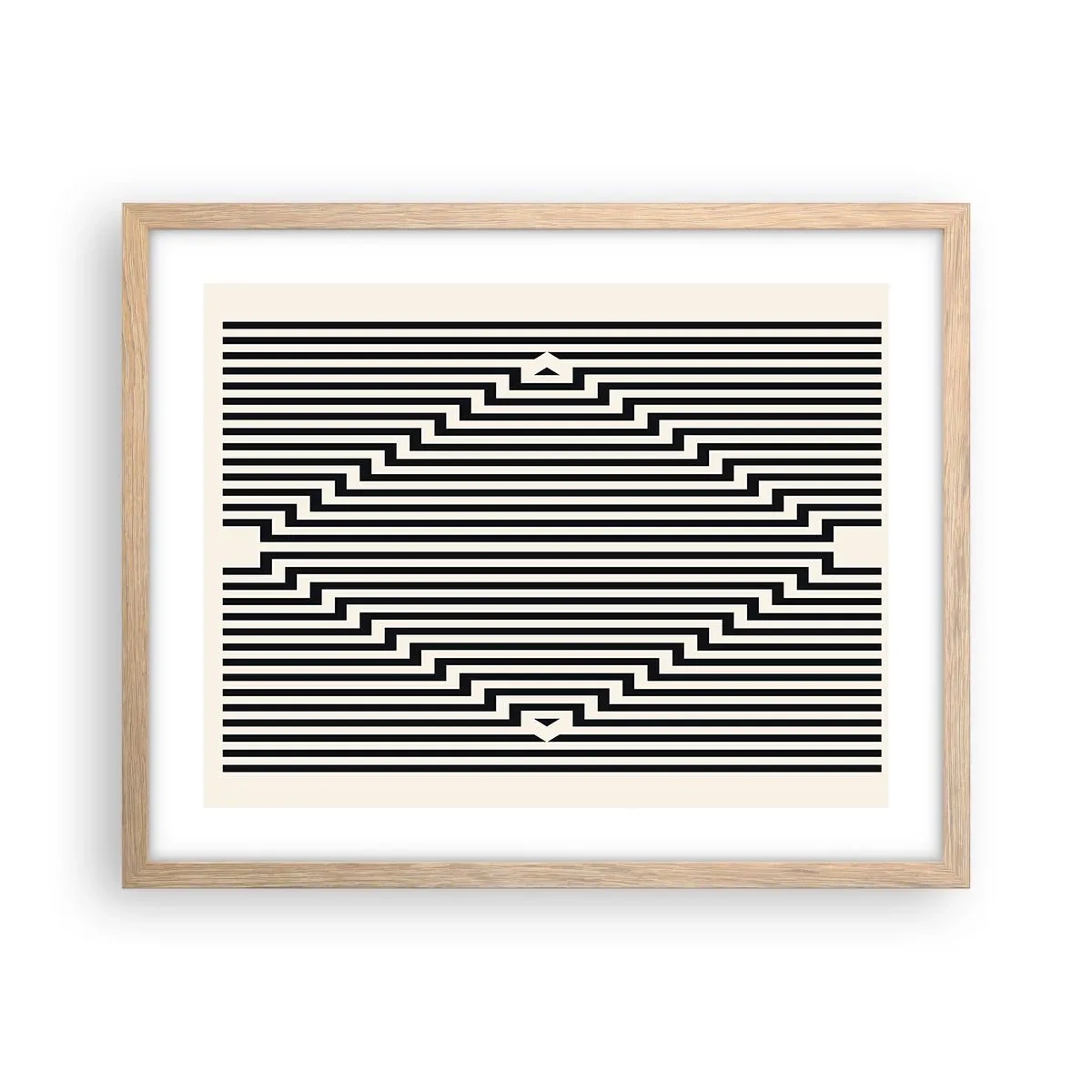 Poster în ramă de stejar deschis - Iluzie geometrică - 50x40 cm