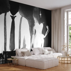 Tapet Autoadeziv Deluxe Sticker - Într-o atmosferă noir - Abstracția, Femeie și Bărbat, Modă - 200x140 cm