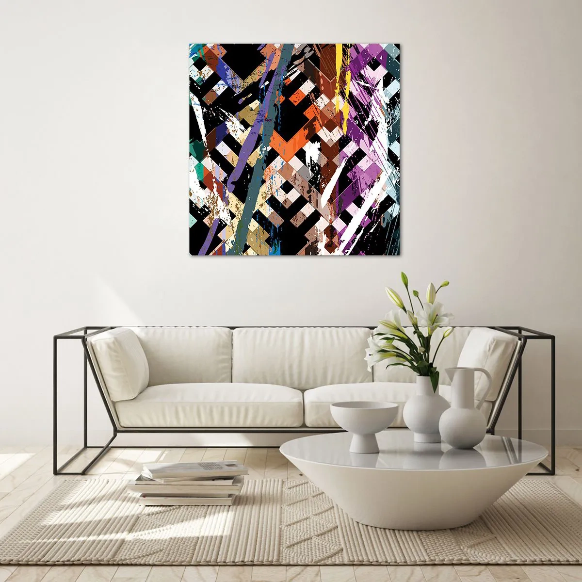 Tablou pe sticlă - La pătrat - 60x60 cm