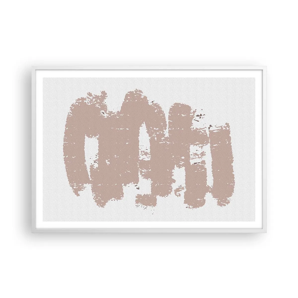 Poster în ramă albă - Abstracție în roz moale - 100x70 cm