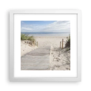 Poster în ramă albă - Dincolo de orizont - 30x30 cm