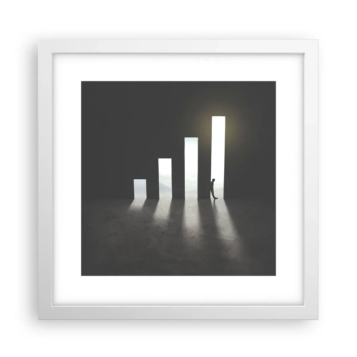 Poster în ramă albă - Succesul - o impresie - 30x30 cm