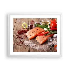 Poster în ramă albă - O aventură norvegiană în bucătărie - 50x40 cm