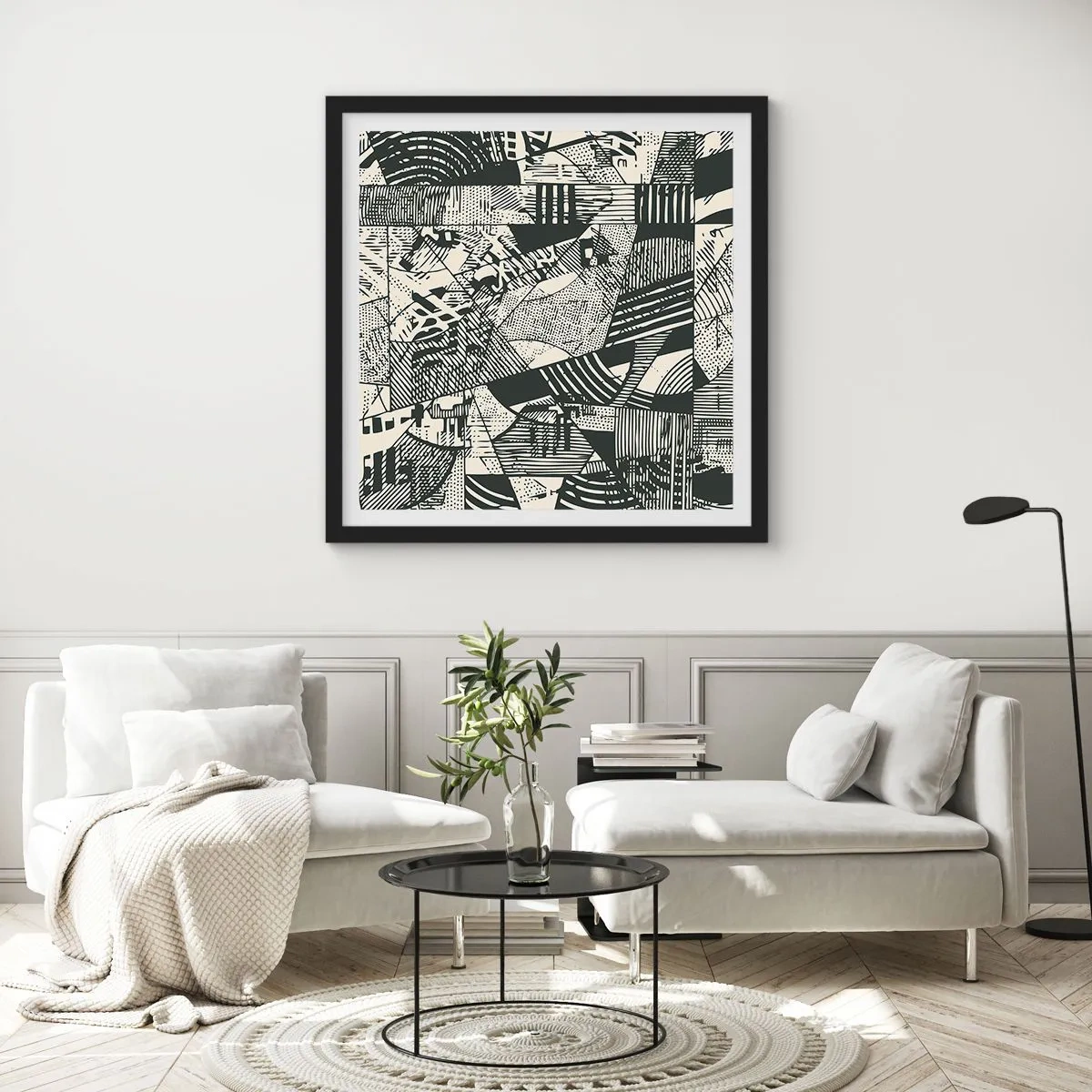 Poster în ramă neagră - Dinamica de astăzi - 60x60 cm