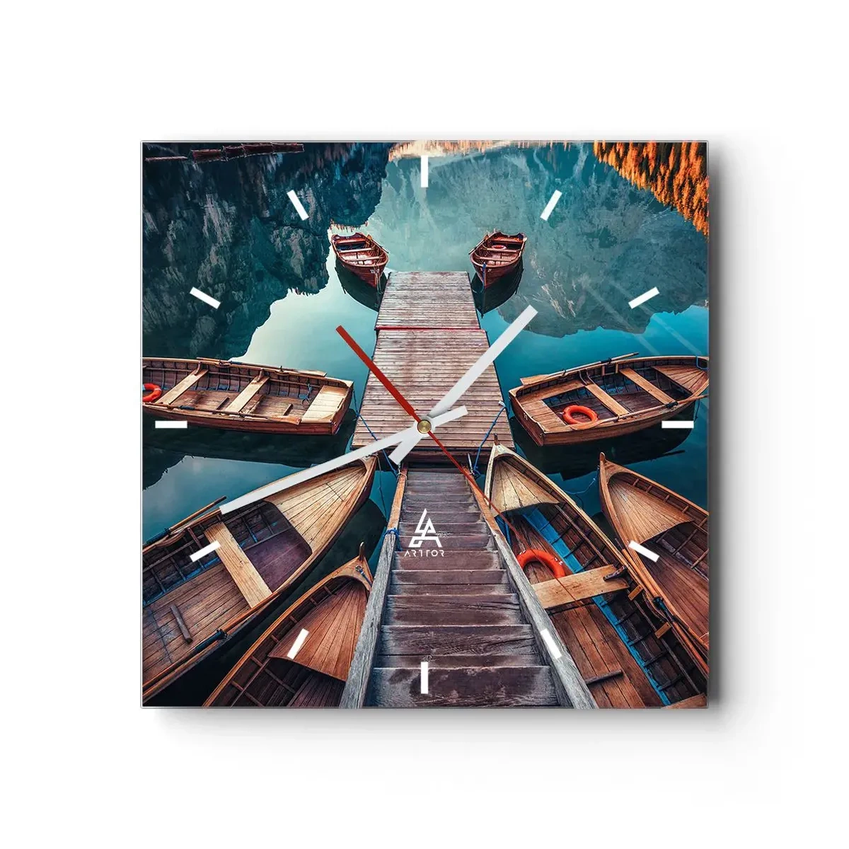 Ceas de perete - Ceas pe sticlă - Așteptând în port - 30x30 cm