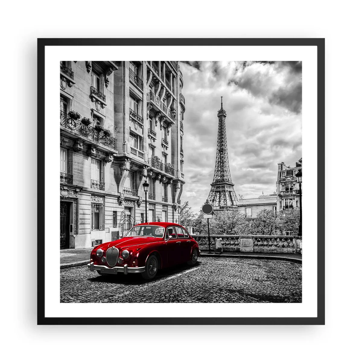 Poster în ramă neagră - Prădător în oraș - 60x60 cm