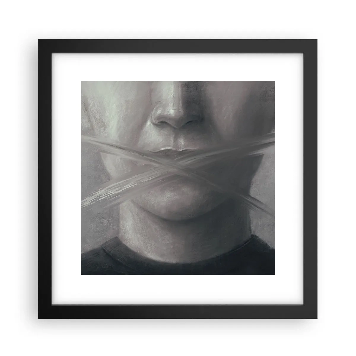 Poster în ramă neagră - Nici un cuvânt - 30x30 cm