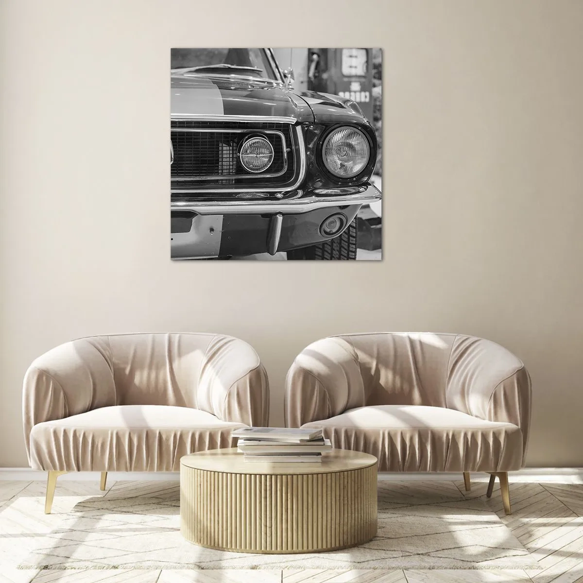 Tablou pe sticlă - Condus dur - 70x70 cm