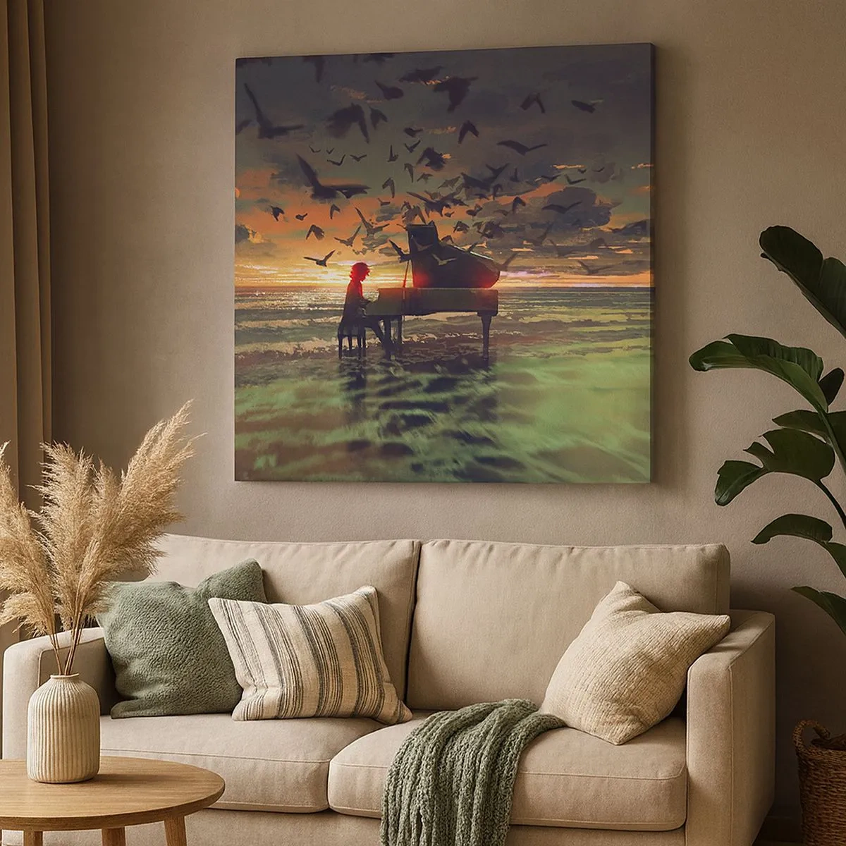 Tablou pe pânză - Concert pentru pian și valuri - 30x30 cm