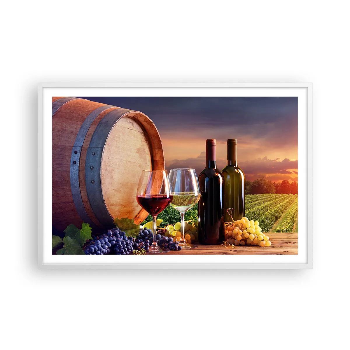 Poster în ramă albă - Aici viața are un gust - 91x61 cm