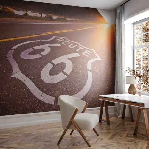 Tapet Premium Sand - Celebrul Route 66 - STATELE UNITE ALE AMERICII, Automobile, Ruta 66 - 350x256 cm