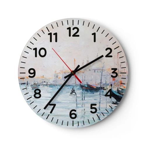 Ceas de perete - Ceas pe sticlă - În spatele apei, în spatele ceții - 30x30 cm