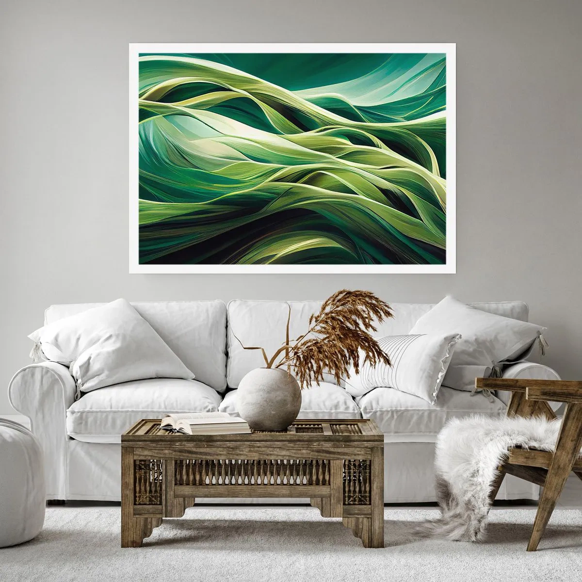 Poster - Un joc abstract de verde - 100x70 cm