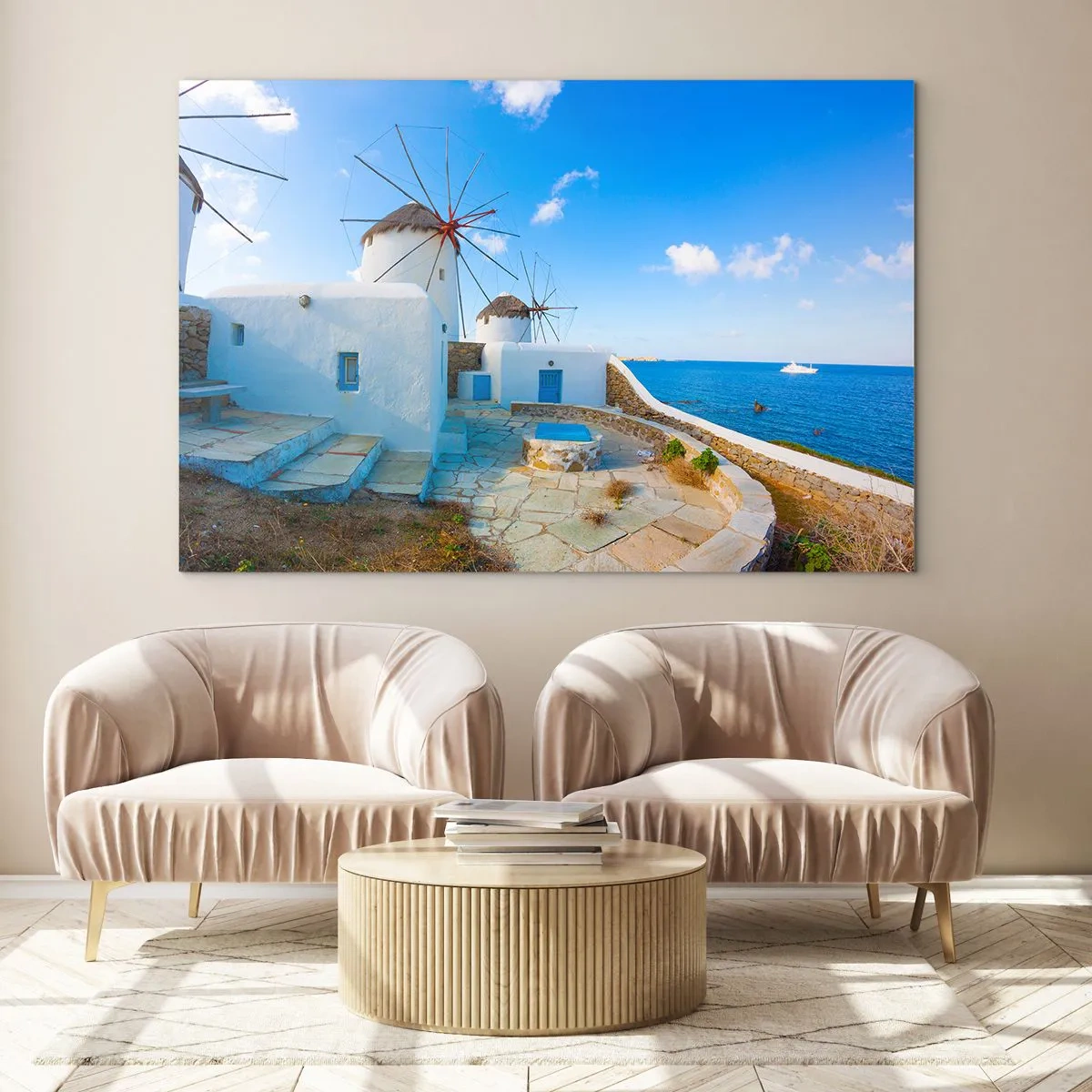 Tablou pe sticlă - Vânt albastru dinspre mare - 120x80 cm