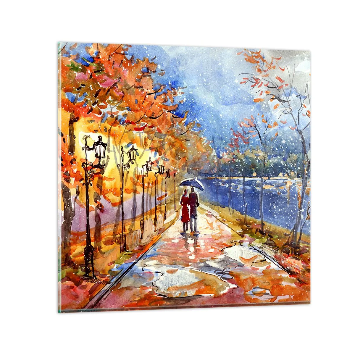 Tablou pe sticlă - Împreună până la limita de timp - 70x70 cm