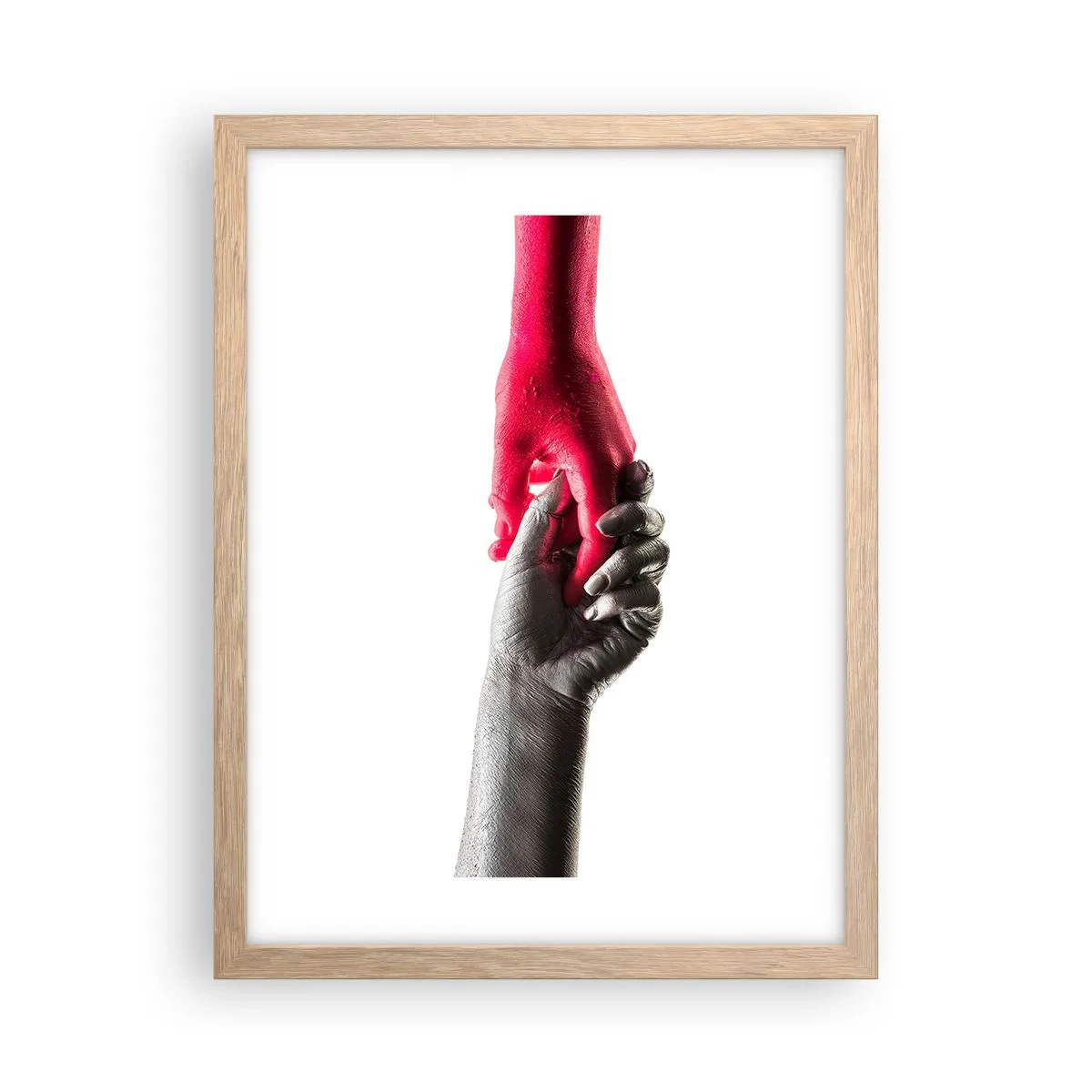Poster în ramă de stejar deschis - Împreună, deși diferiți - 30x40 cm