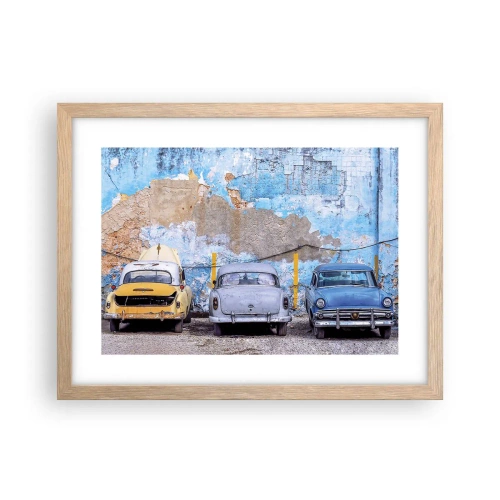 Poster în ramă de stejar deschis - Întâlnirea veteranilor - 40x30 cm