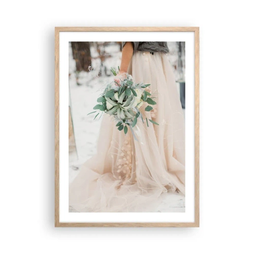 Poster în ramă de stejar deschis - Și au trăit fericiți până la adânci bătrâneți - 50x70 cm