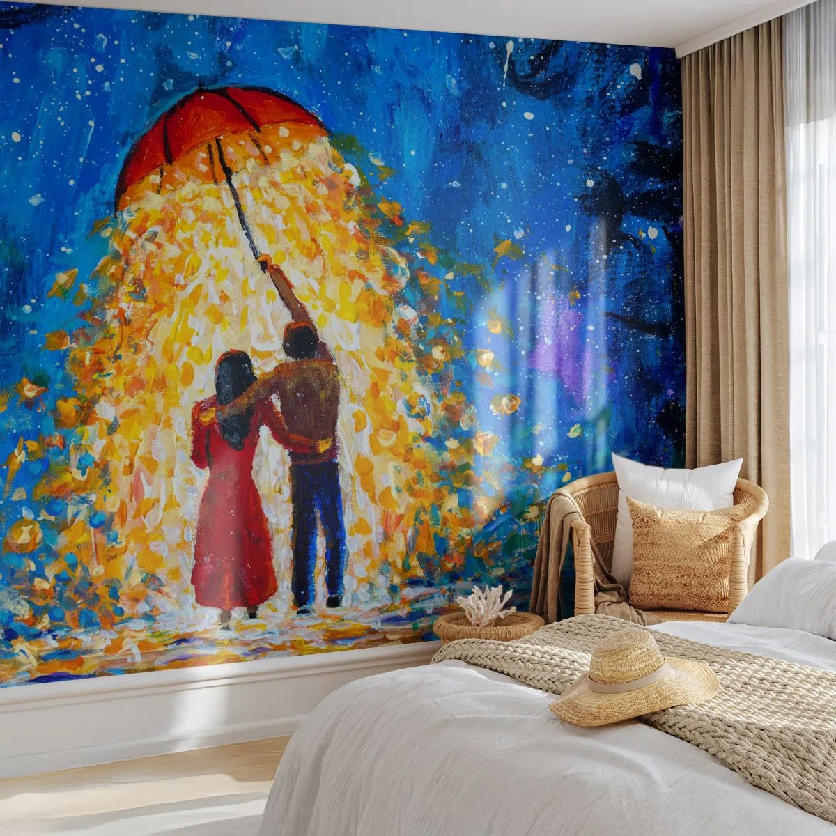 Tapet Autoadeziv Deluxe Sticker - Magia unei seri ploioase? - Romantic, Cuplu, Dragoste - 300x210 cm