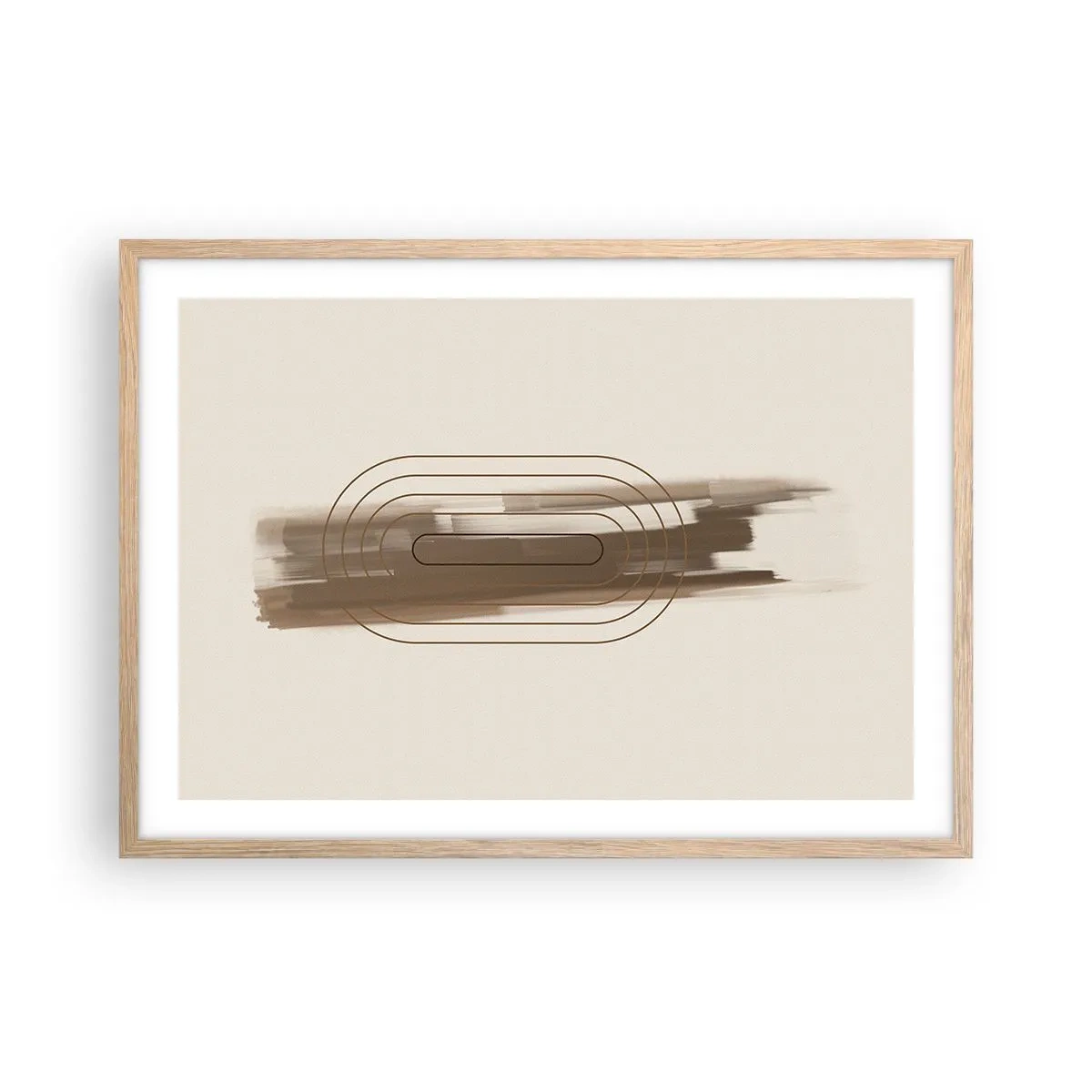 Poster în ramă de stejar deschis - O adiere de gri - 70x50 cm