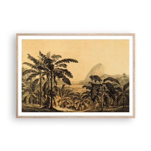 Poster în ramă de stejar deschis - În stil colonial - 100x70 cm