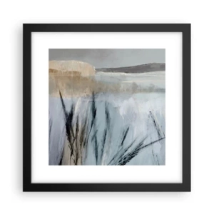 Poster în ramă neagră - Câmpuri de iarnă - 30x30 cm