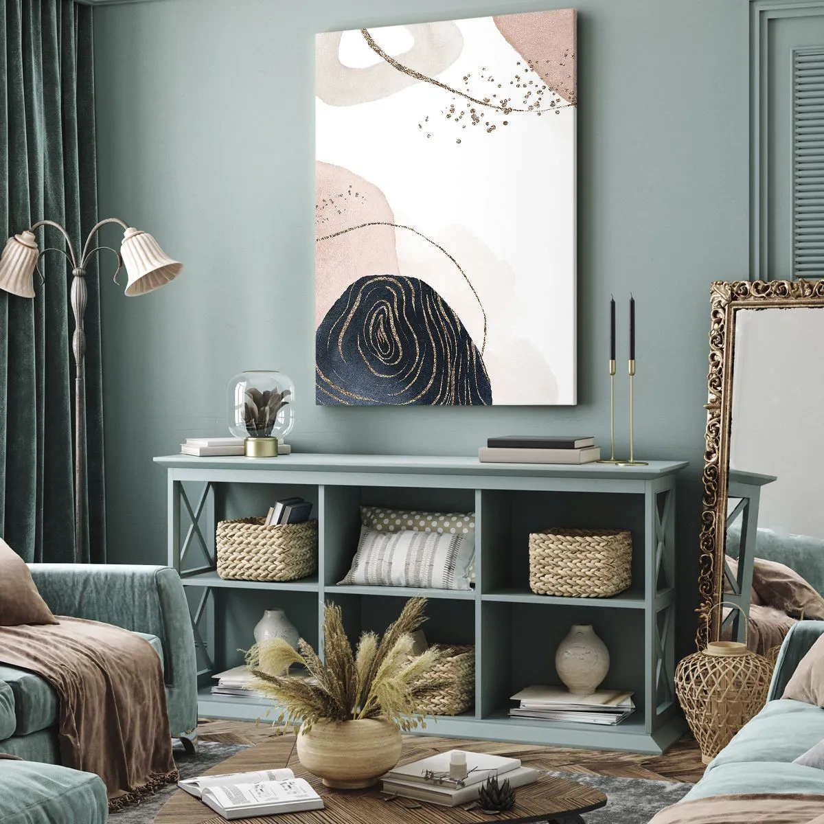 Tablou pe pânză - Totul curge - 55x100 cm