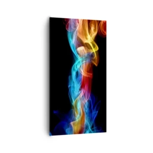 Tablou pe pânză - Dansul curcubeului în brumă - 65x120 cm