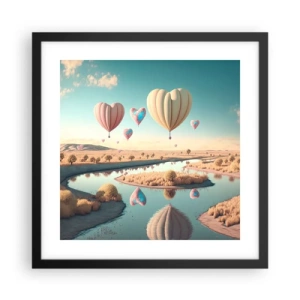 Poster în ramă neagră - Iubirea ne înalță - 40x40 cm