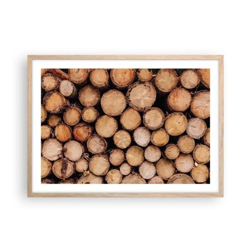 Poster în ramă de stejar deschis - Un nou început - 70x50 cm