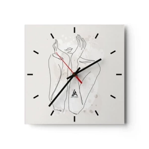 Ceas de perete - Ceas pe sticlă - Un moment pentru vis - 30x30 cm