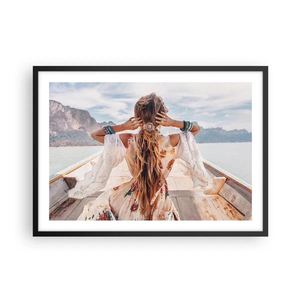 Poster în ramă neagră - Pe drumul spre fericire - 70x50 cm