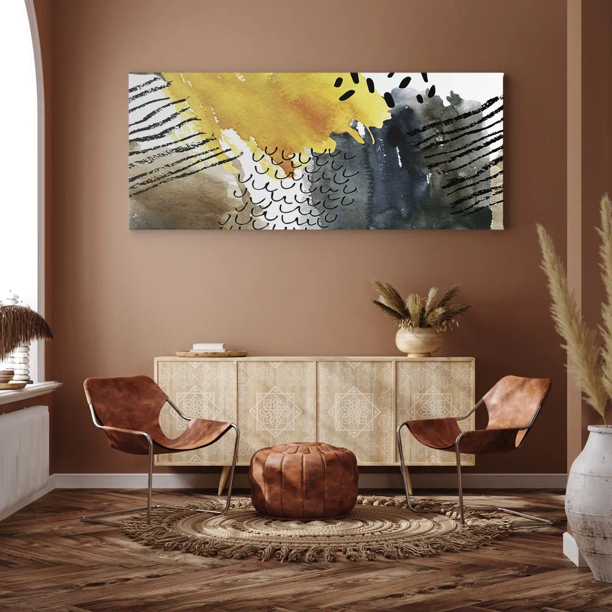 Tablou pe pânză - O întâlnire a elementelor - 100x40 cm