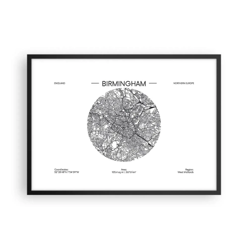 Poster în ramă neagră - Anatomia Birmingham - 70x50 cm