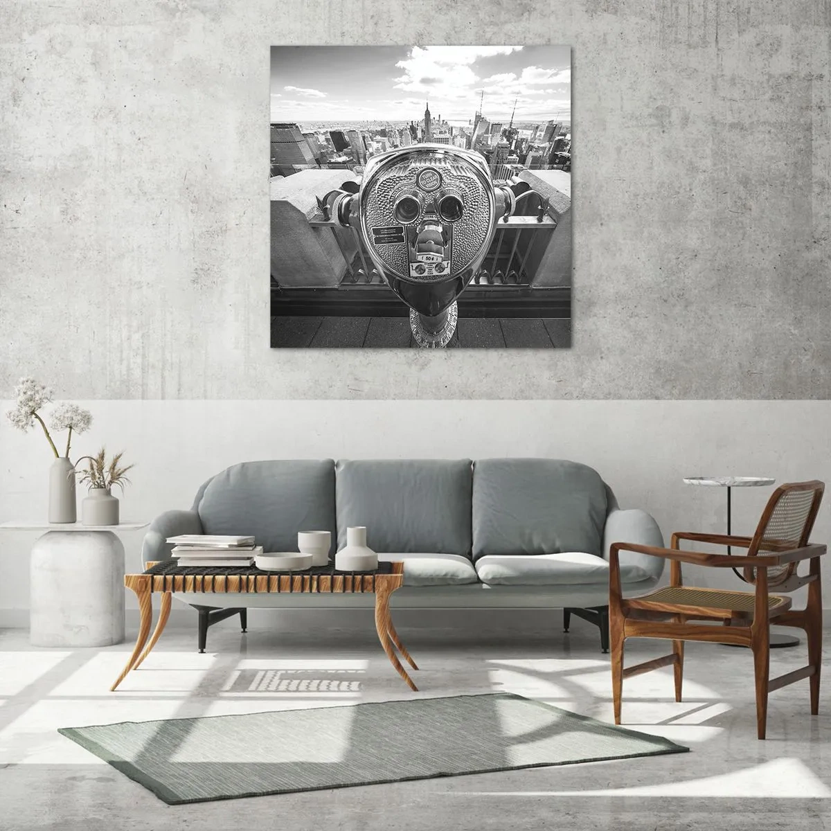 Tablou pe sticlă - Orașul de deasupra orașelor - 70x70 cm